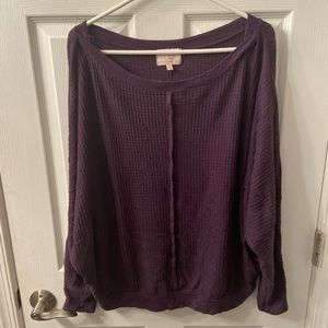 Anthropologie Ella Mara Purple Waffle T-shirt